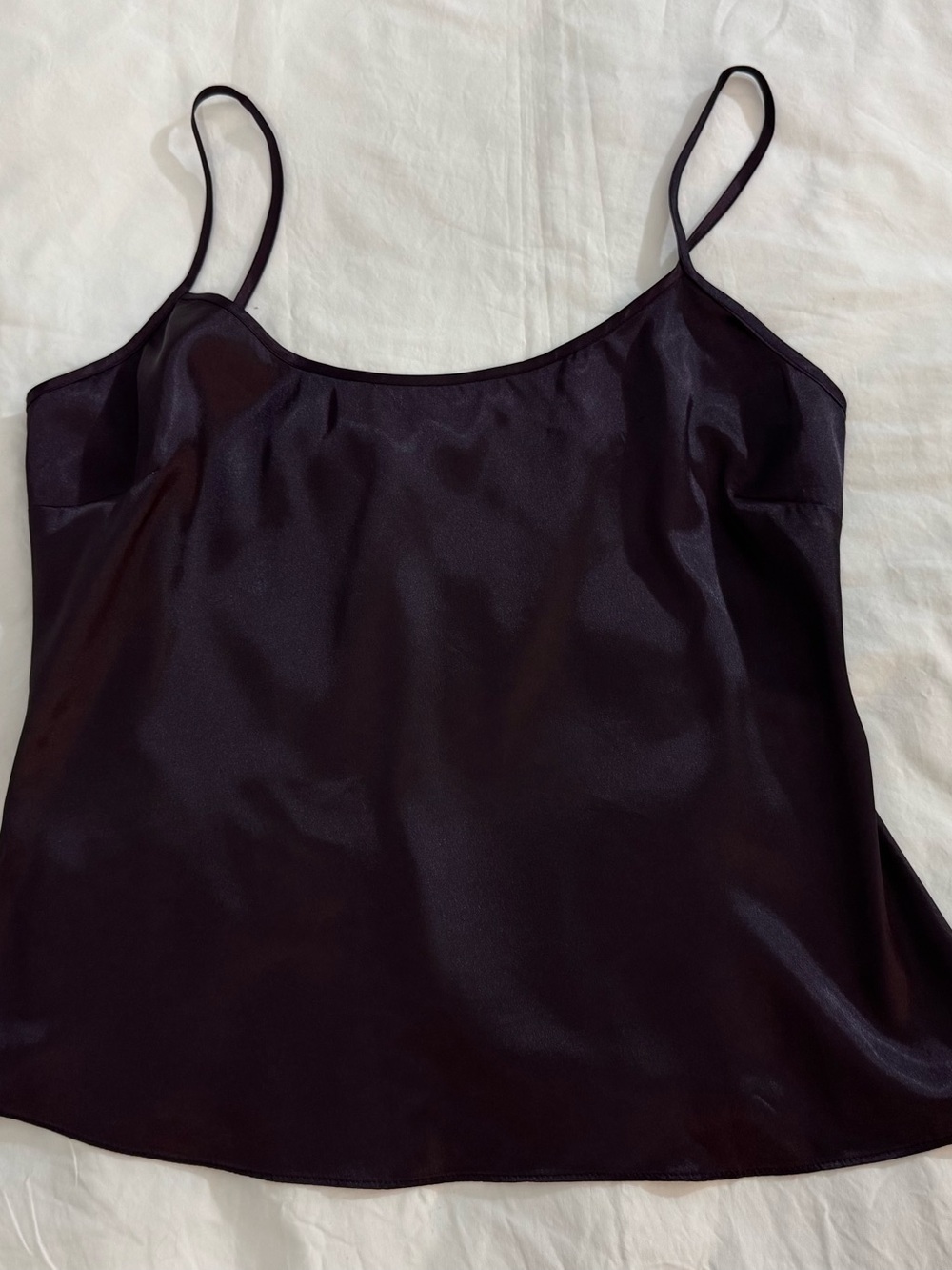 Tahari Small 100% Silk Camisole Spaghetti Womens Pullover Top Blouse Burgundy